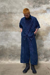 AVIVA JIFEI XUE Blue Striped Panel Wide Leg Pants S22-CWLP
